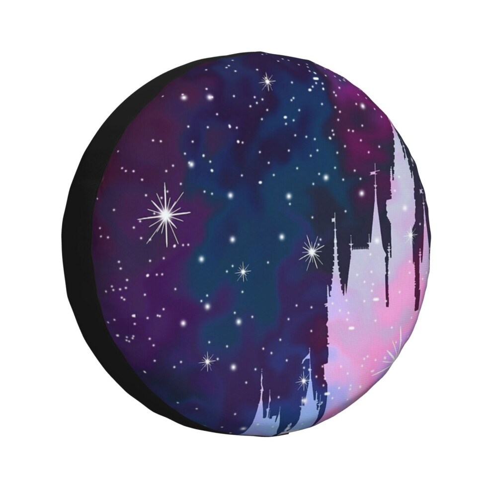 (Magic Castle Silhouette Space_919) Spare Tire Cover For Rv Trailer, Waterproof Wheel Covers Protectors Camper Fit For Jeep Wrangler Rv Suv Van Truck 6931076119218