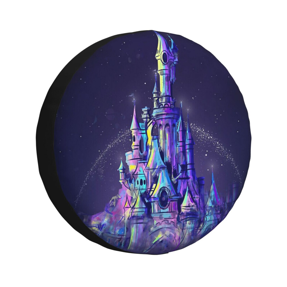 (Magic Princess Fairytale Castle Kingdom_2593) Spare Tire Cover For Rv Trailer, Waterproof Wheel Covers Protectors Camper Fit For Jeep Wrangler Rv Suv 6931076119140