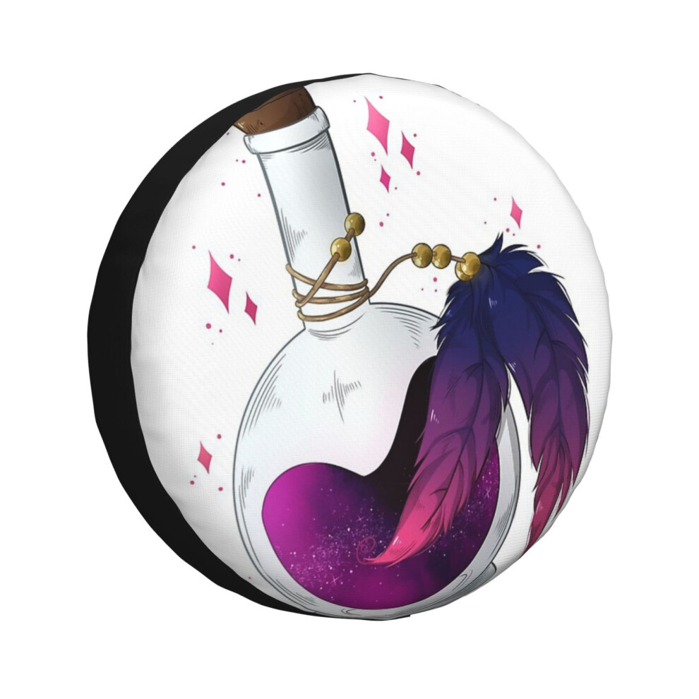 (Potion Bottle Sunset_7722) Spare Tire Cover For Rv Trailer, Waterproof Wheel Covers Protectors Camper Fit For Jeep Wrangler Rv Suv Van Truck Tra Pink 6931076124830