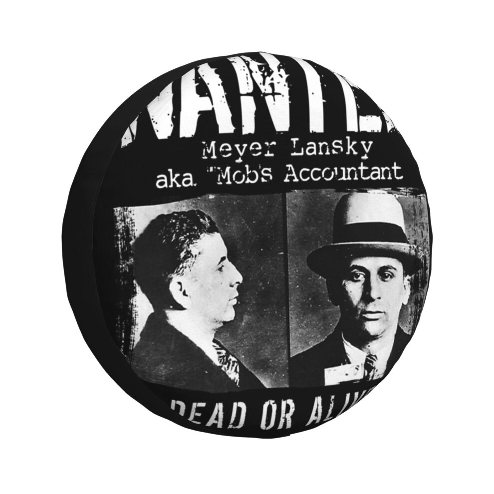 (Meyer Lansky Mugshot - Wanted Dead Or Alive_3621) Spare Tire Cover For Rv Trailer, Waterproof Wheel Covers Protectors Camper Fit For Jeep Wrangler Rv 6931076116712