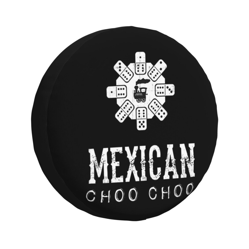(Mexican Train Choo Choo Mexican Dominoes_1474) Spare Tire Cover For Rv Trailer, Waterproof Wheel Covers Protectors Camper Fit For Jeep Wrangler Rv Su 6931076116736