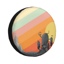 (Land Of Ooo (Adventure Time)_2353) Spare Tire Cover for RV Trailer, Waterproof Wheel Covers Protectors Camper Fit for Jeep Wrangler Rv SUV Van Truck Travel Vehicle / 14 15 16 17 Inch