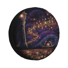 (Lanterns Of Hope_339) Spare Tire Cover for RV Trailer, Waterproof Wheel Covers Protectors Camper Fit for Jeep Wrangler Rv SUV Van Truck Travel Vehicle / 14 15 16 17 Inch