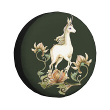 (Last Unicorn - Flower Garden_6010) Spare Tire Cover for RV Trailer, Waterproof Wheel Covers Protectors Camper Fit for Jeep Wrangler Rv SUV Van Truck Travel Vehicle / 14 15 16 17 Inch