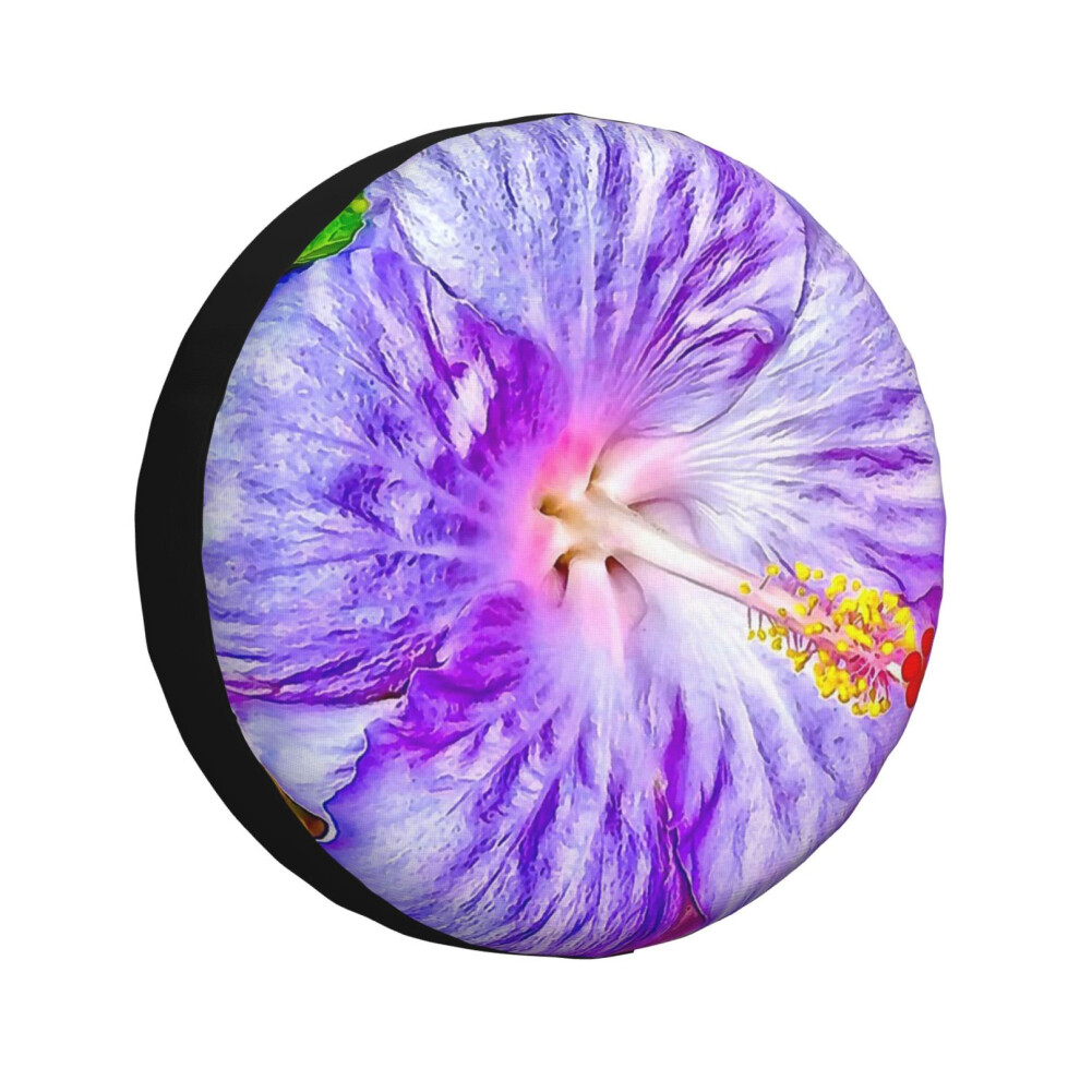 ( Hibiscus_623) Spare Tire Cover For Rv Trailer, Waterproof Wheel Covers Protectors Camper Fit For Jeep Wrangler Rv Suv Van Truck Travel Vehic Lavender 6931076122782