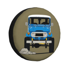 (Land Cruiser FJ40_4386) Spare Tire Cover for RV Trailer, Waterproof Wheel Covers Protectors Camper Fit for Jeep Wrangler Rv SUV Van Truck Travel Vehicle / 14 15 16 17 Inch