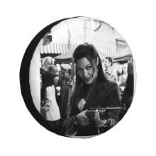 (Lara Guns B&w Picture_2196) Spare Tire Cover for RV Trailer, Waterproof Wheel Covers Protectors Camper Fit for Jeep Wrangler Rv SUV Van Truck Travel Vehicle / 14 15 16 17 Inch