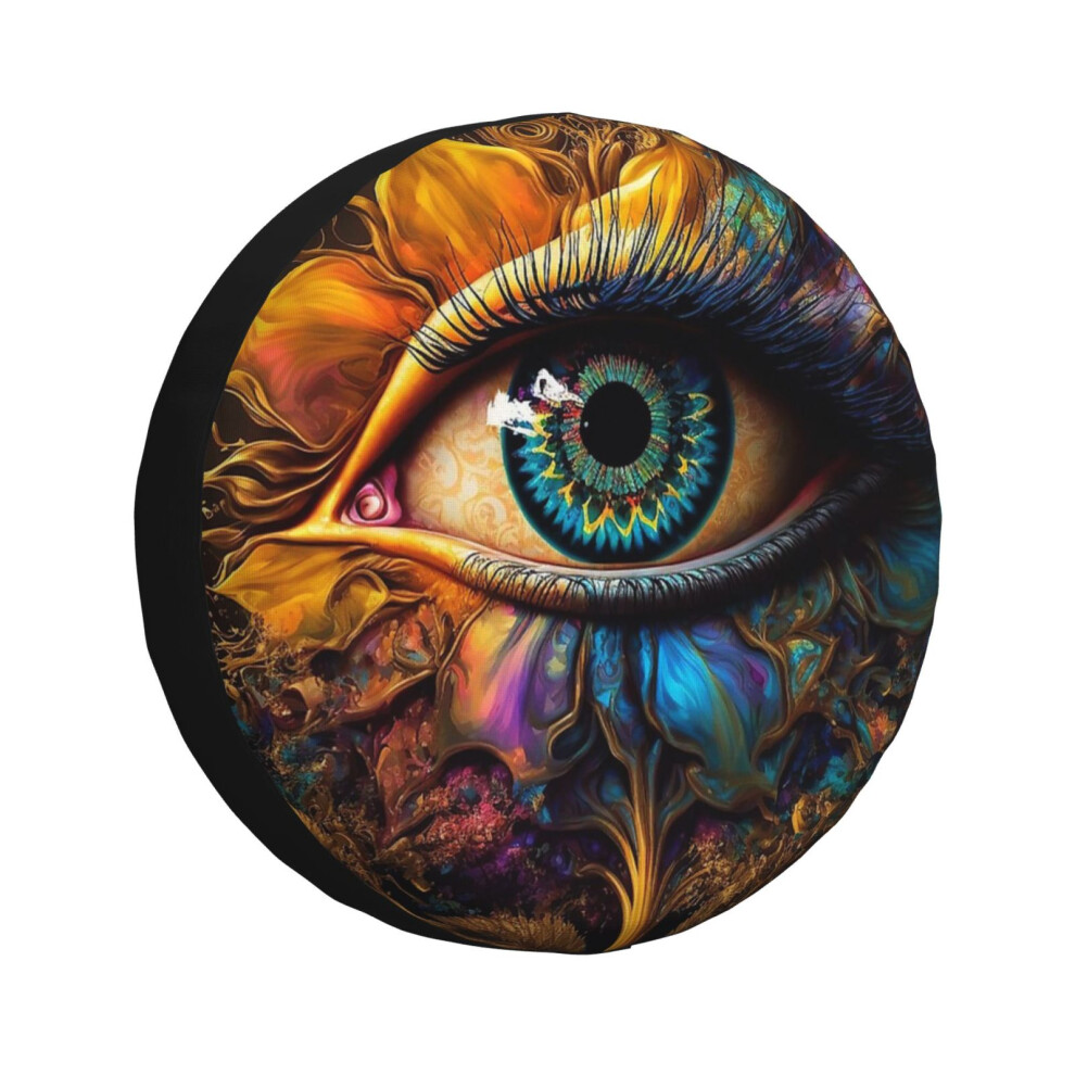 (Psychedelic Eye_2599) Spare Tire Cover For Rv Trailer, Waterproof Wheel Covers Protectors Camper Fit For Jeep Wrangler Rv Suv Van Truck Travel Vehicl 6931076123956