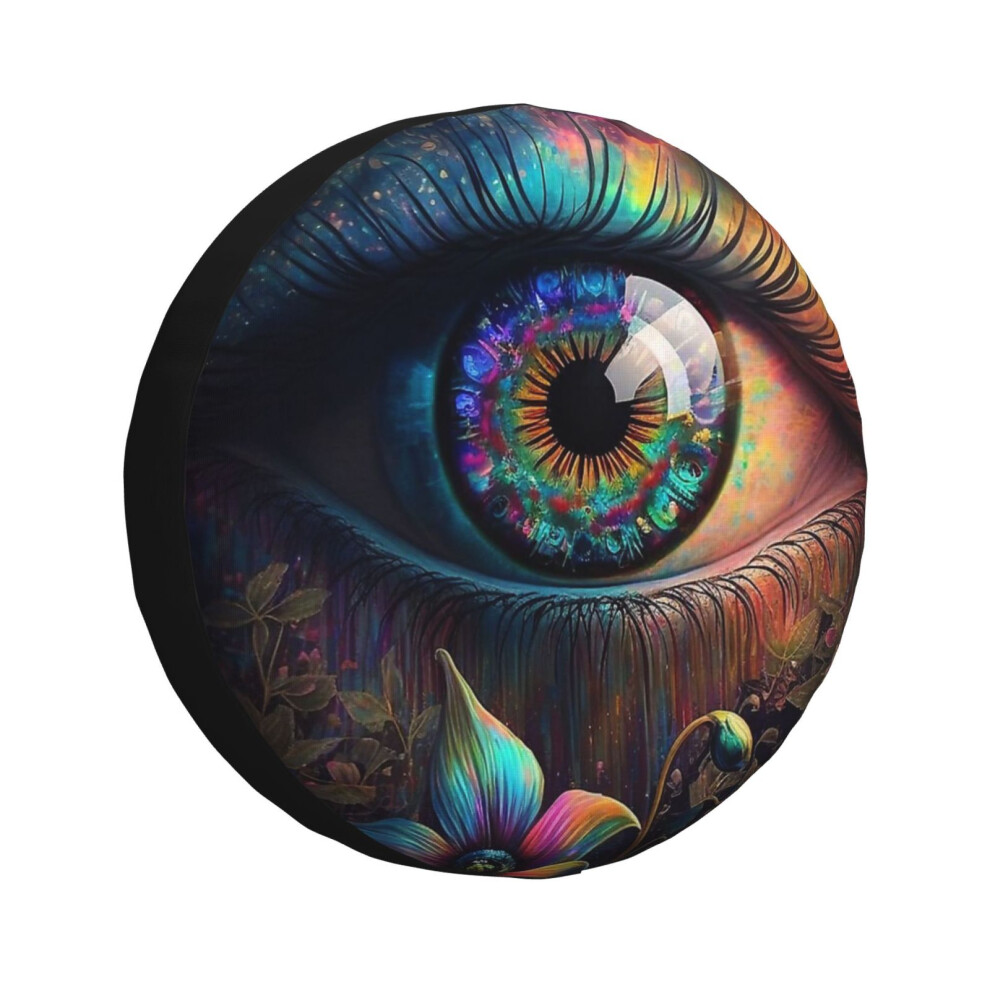 (Psychedelic Eye _1608) Spare Tire Cover for RV Trailer, Waterproof Wheel Covers Protectors Camper Fit for Jeep Wrangler Rv SUV Van Truck Travel Vehic-image-OPC-PGN7G5H-NEW