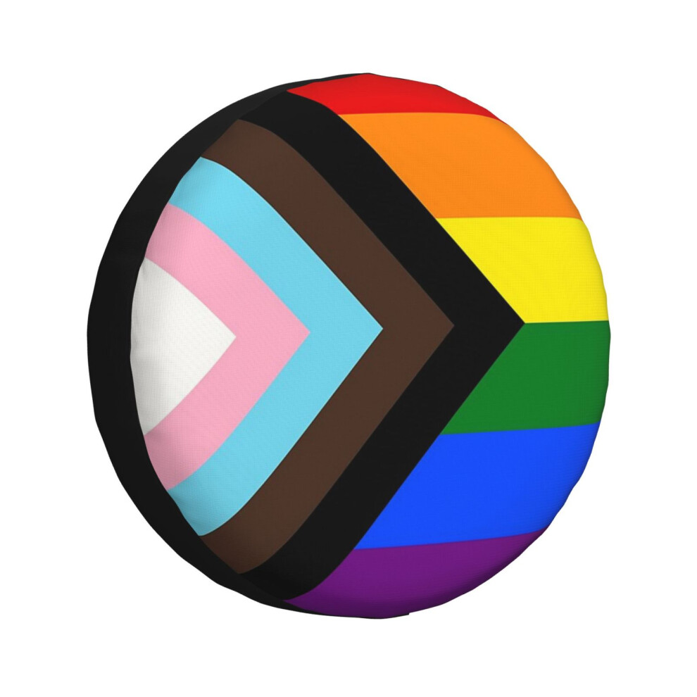 (Progress Pride Flag_3419) Spare Tire Cover For Rv Trailer, Waterproof Wheel Covers Protectors Camper Fit For Jeep Wrangler Rv Suv Van Truck Travel Ve 6931076124243