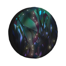 (Nocturne (with Fireflies)_4706) Spare Tire Cover for RV Trailer, Waterproof Wheel Covers Protectors Camper Fit for Jeep Wrangler Rv SUV Van Truck Travel Vehicle / 14 15 16 17 Inch