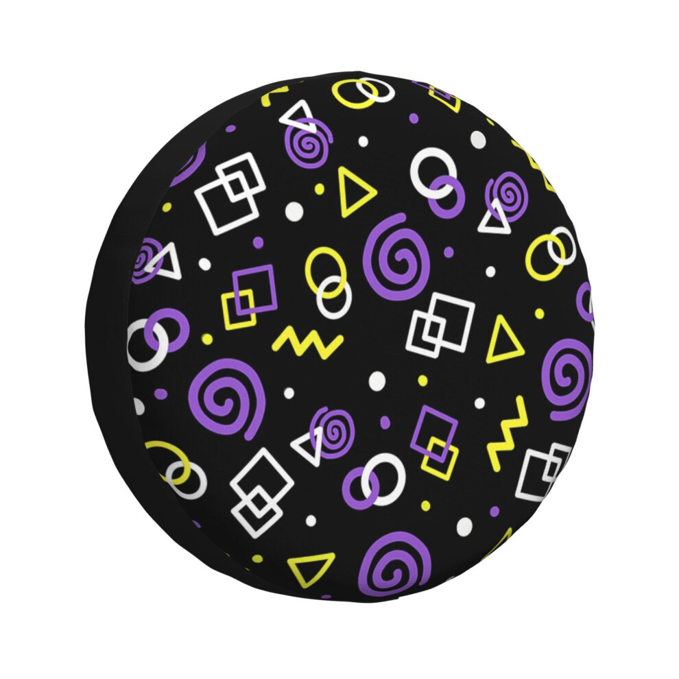 (Nonbinary Acarde Carpet Design_1561) Spare Tire Cover For Rv Trailer, Waterproof Wheel Covers Protectors Camper Fit For Jeep Wrangler Rv Suv Van Truc 6931076130756