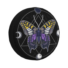 (Nonbinary Butterfly_5985) Spare Tire Cover for RV Trailer, Waterproof Wheel Covers Protectors Camper Fit for Jeep Wrangler Rv SUV Van Truck Travel Vehicle / 14 15 16 17 Inch