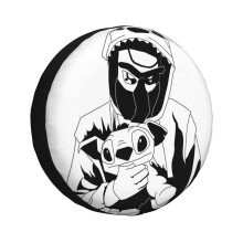 (Noct Icon_6502) Spare Tire Cover for RV Trailer, Waterproof Wheel Covers Protectors Camper Fit for Jeep Wrangler Rv SUV Van Truck Travel Vehicle / 14 15 16 17 Inch