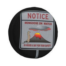 (Notice - Mongoose On Watch 24 Hours A Day For Your Safety_2826) Spare Tire Cover for RV Trailer, Waterproof Wheel Covers Protectors Camper Fit for Jeep Wrangler Rv SUV Van Truck Travel Vehicle / 14 15 16 17 Inch