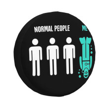 (Normal People, Me Funny Scuba Diving Design_3663) Spare Tire Cover for RV Trailer, Waterproof Wheel Covers Protectors Camper Fit for Jeep Wrangler Rv SUV Van Truck Travel Vehicle / 14 15 16 17 Inch
