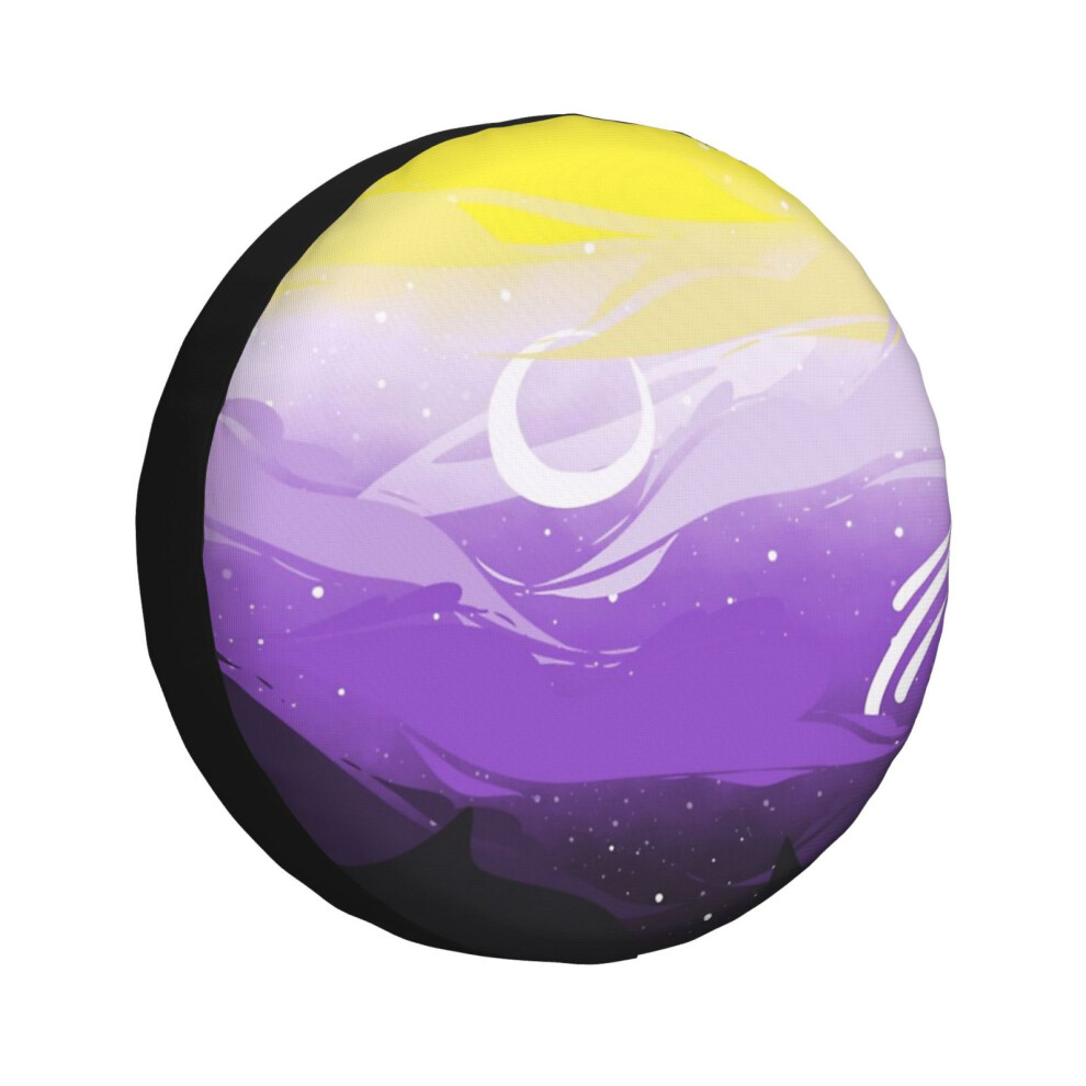 (Nonbinary Pride Clouds_549) Spare Tire Cover For Rv Trailer, Waterproof Wheel Covers Protectors Camper Fit For Jeep Wrangler Rv Suv Van Truck Travel 6931076130732