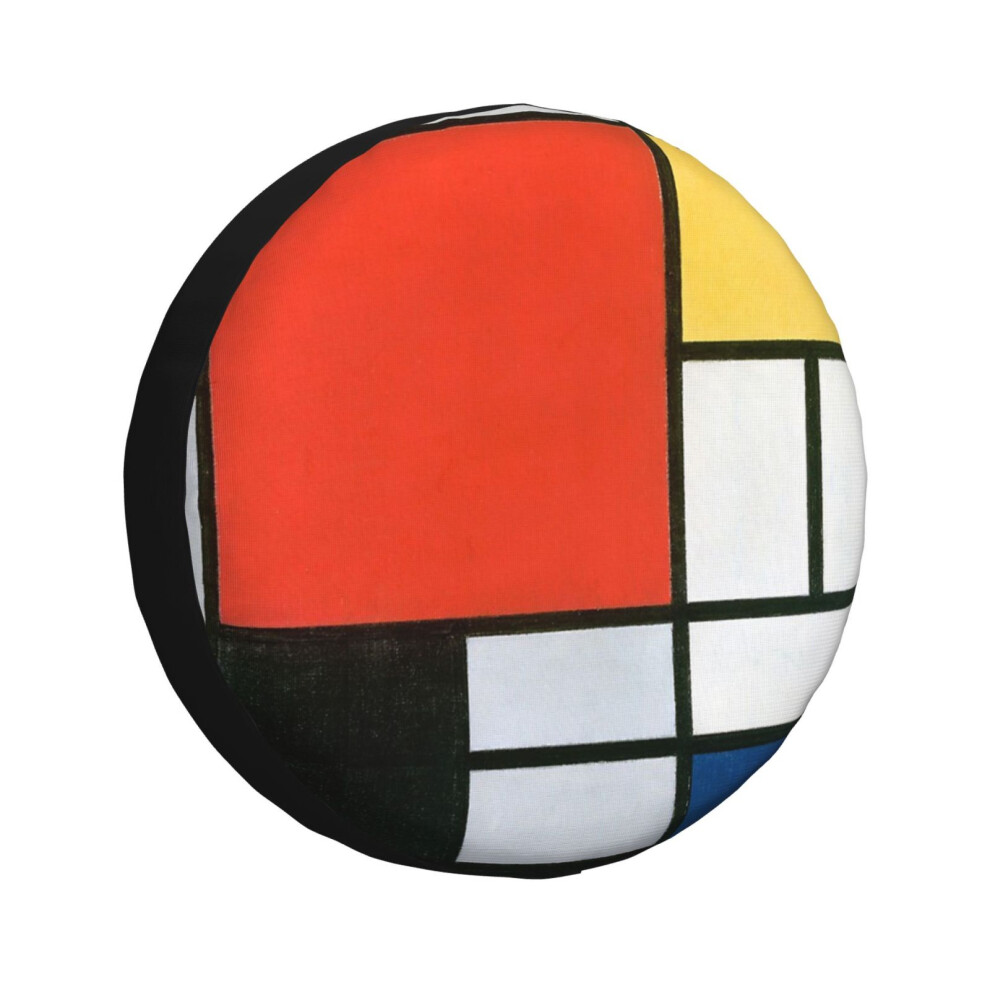 (Piet Mondrian, Composition In And Black_1844) Spare Tire Cover For Rv Trailer, Waterproof Wheel Covers Protectors Camper Fit For Je Red/Yellow/Blue 6931076126438