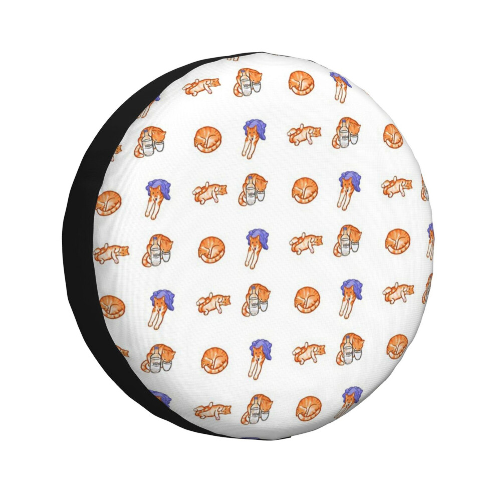(Pie The Cat_5426) Spare Tire Cover For Rv Trailer, Waterproof Wheel Covers Protectors Camper Fit For Jeep Wrangler Rv Suv Van Truck Travel Vehicle / 6931076126483