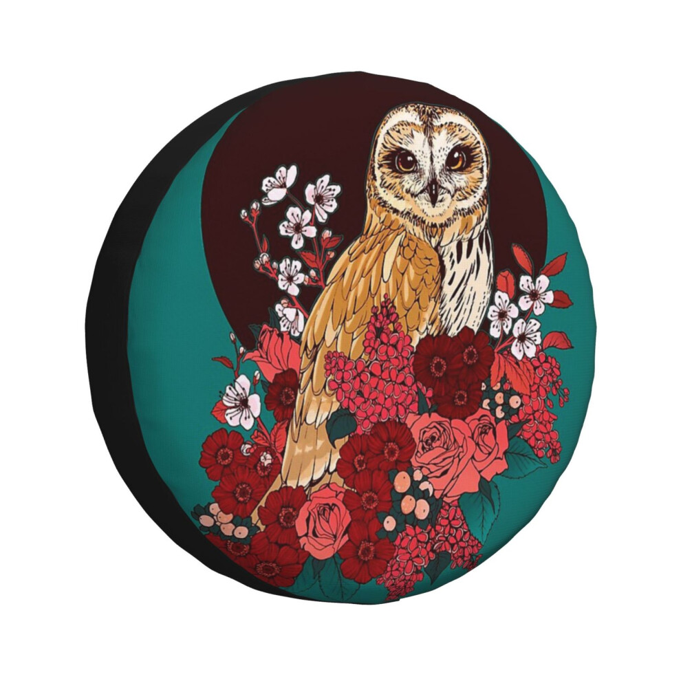 (Owl Floral Eclipse_545) Spare Tire Cover For Rv Trailer, Waterproof Wheel Covers Protectors Camper Fit For Jeep Wrangler Rv Suv Van Truck Travel Vehi 6931076128456