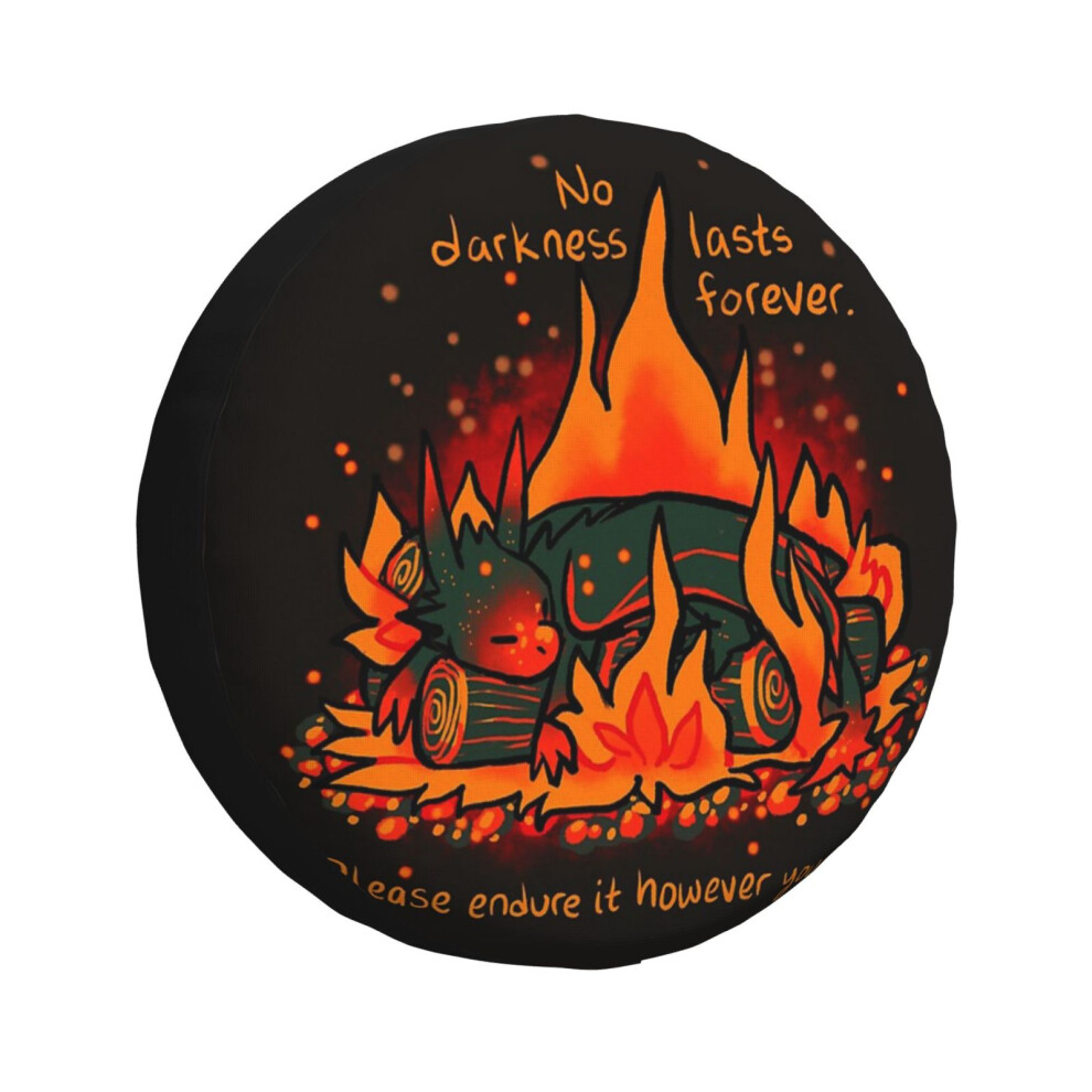 (No Darkness Lasts Forever Campfire Dragon_943) Spare Tire Cover For Rv Trailer, Waterproof Wheel Covers Protectors Camper Fit For Jeep Wrangler Rv Su 6931076130985