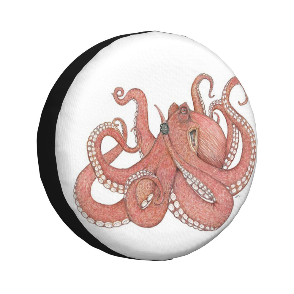 (Octopus Wearing A Dive Computer_7166) Spare Tire Cover For Rv Trailer, Waterproof Wheel Covers Protectors Camper Fit For Jeep Wrangler Rv Suv Van Tru 6931076130091