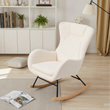 Lambswool Upholstered Rocking Chair, White