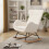 Living And Home Lambswool Upholstered Rocking Chair, White 2