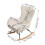 Living And Home Lambswool Upholstered Rocking Chair, White 6