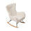 Living And Home Lambswool Upholstered Rocking Chair, White 3