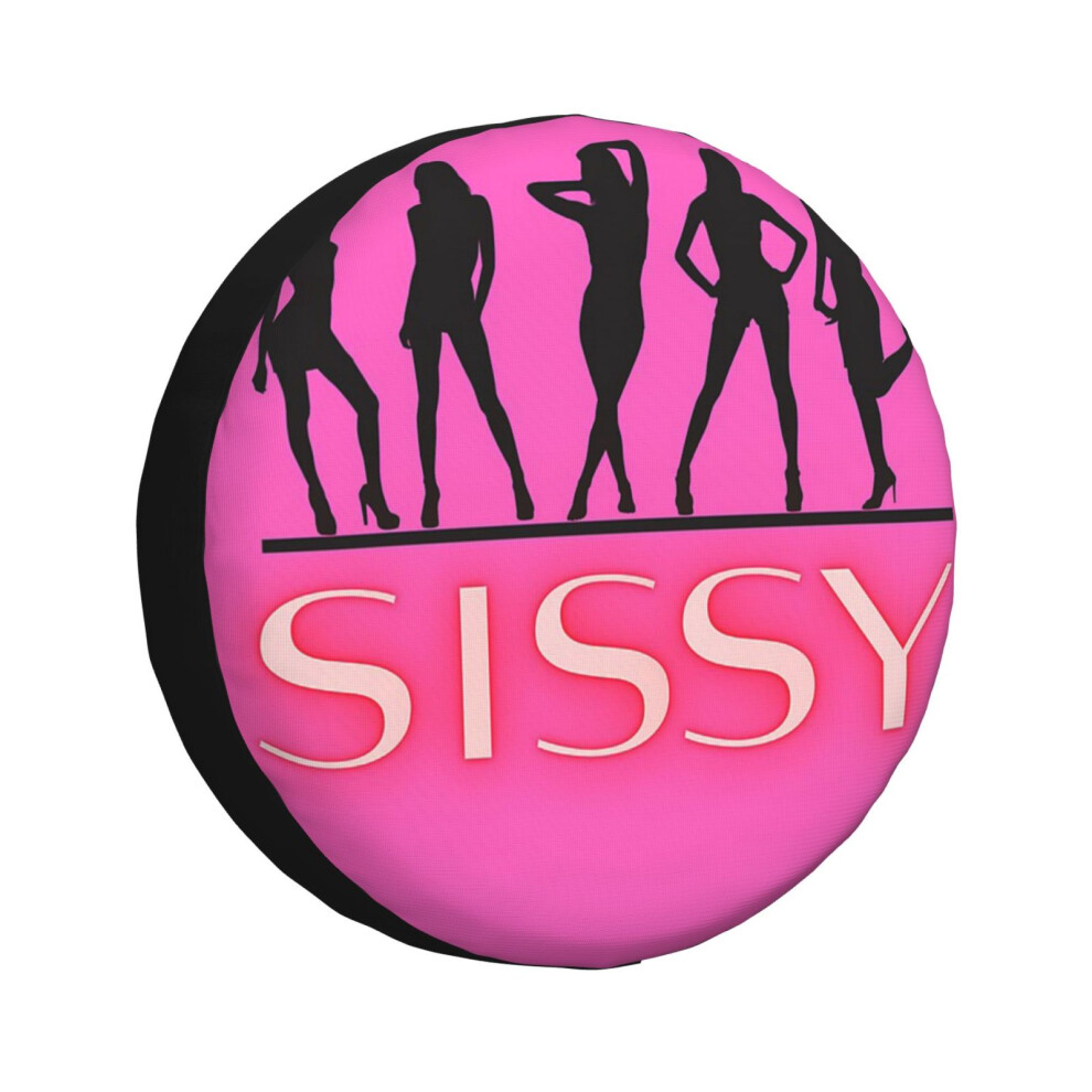 (Sissy Silhouettes Red Neon And Dark Grey_6158) Spare Tire Cover for RV Trailer, Waterproof Wheel Covers Protectors Camper Fit for Jeep Wrangler Rv SU-image-OPC-PGN7GYB-NEW