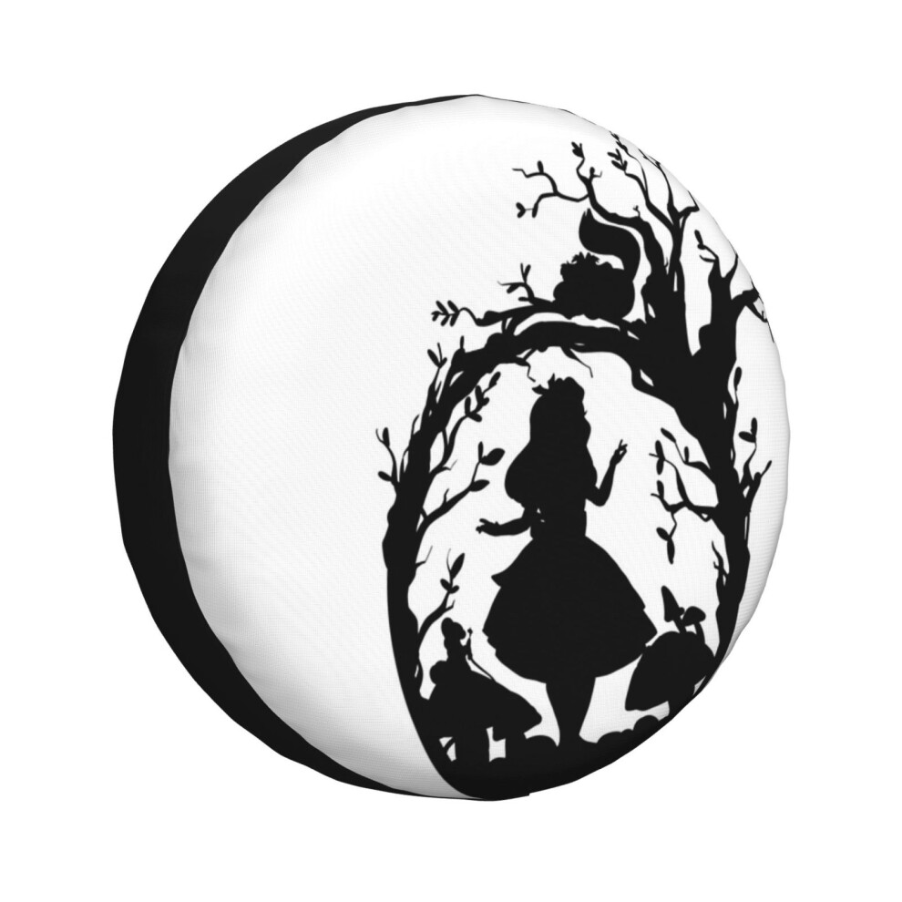 (Silhouette - Alice In Wonderland_3855) Spare Tire Cover For Rv Trailer, Waterproof Wheel Covers Protectors Camper Fit For Jeep Wrangler Rv Suv Van Tr 6931076135973