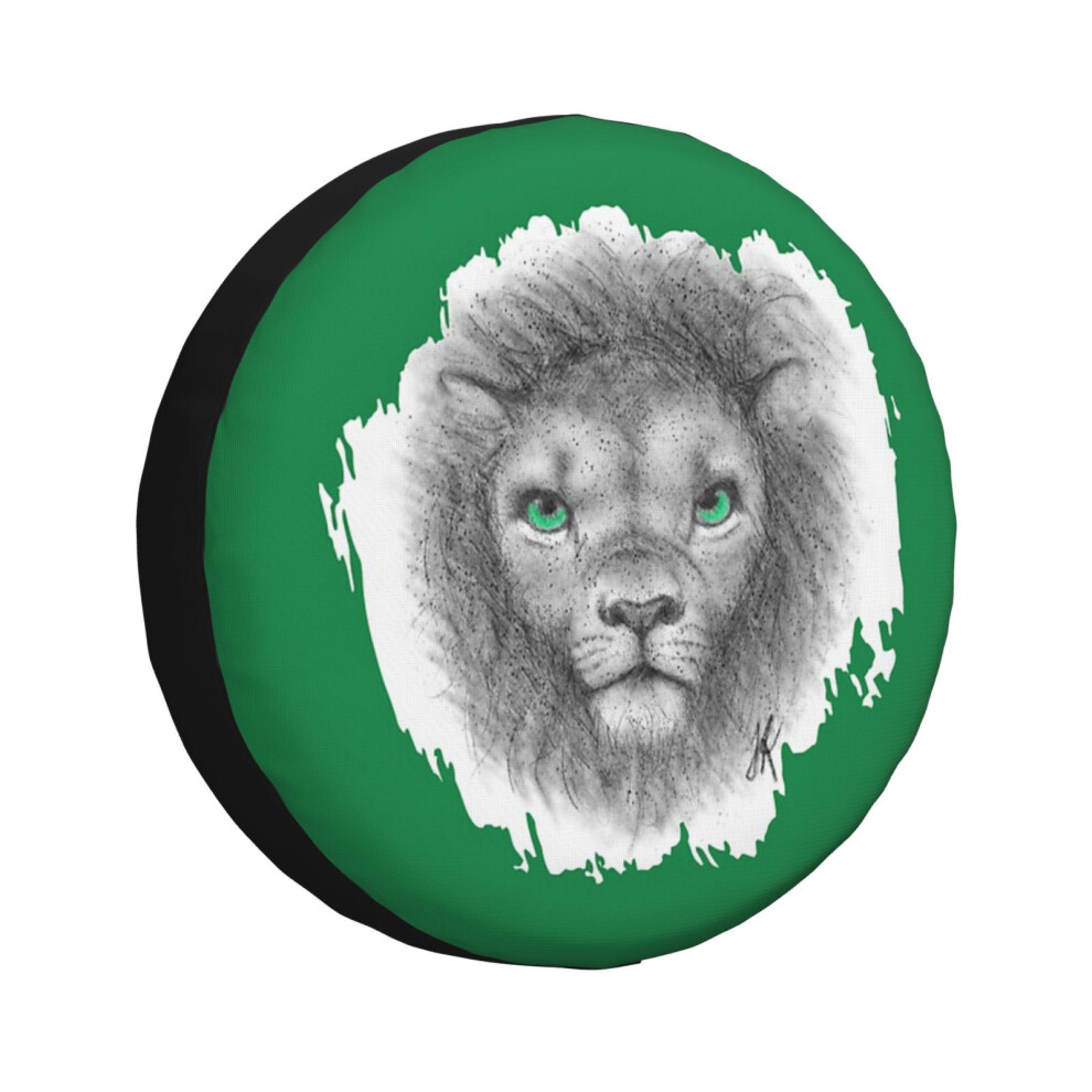 (Lion Portrait_5132) Spare Tire Cover For Rv Trailer, Waterproof Wheel Covers Protectors Camper Fit For Jeep Wrangler Rv Suv Van Truck Travel Vehicle 6931076121327