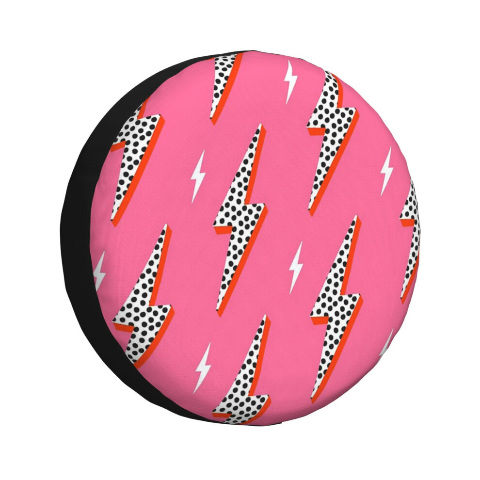 (Lightning Bolt Thunder Flash Preppy Pink_721) Spare Tire Cover For Rv Trailer, Waterproof Wheel Covers Protectors Camper Fit For Jeep Wrangler Rv Suv 6931076121594