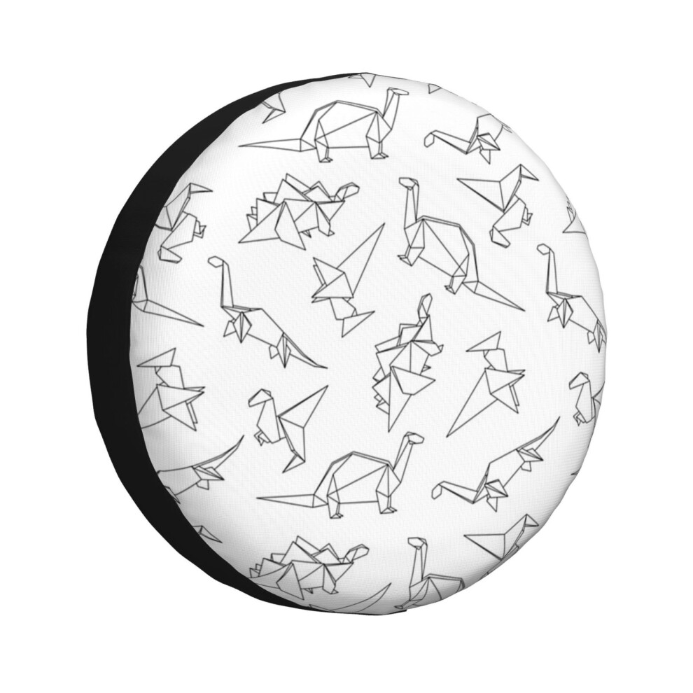 (Origami Dinosaurs_1633) Spare Tire Cover For Rv Trailer, Waterproof Wheel Covers Protectors Camper Fit For Jeep Wrangler Rv Suv Van Truck Travel Vehi 6931076128890