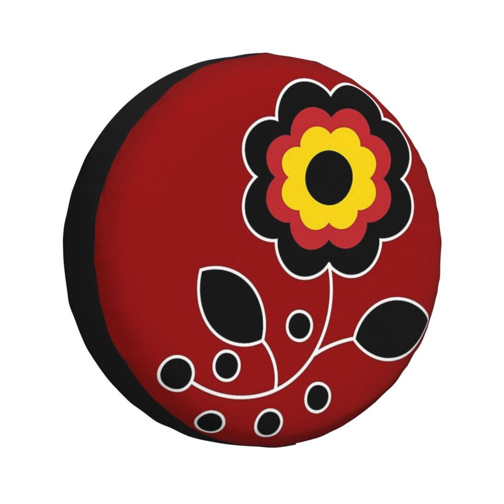 (Ojibwe Flower Beadwork Indigenous Wawezhi Canada_3543) Spare Tire Cover For Rv Trailer, Waterproof Wheel Covers Protectors Camper Fit For Jeep Wrangl 6931076129828