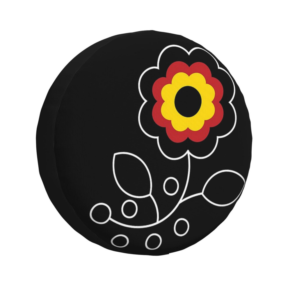 (Ojibwe Flower Beadwork Indigenous Wawezhi Canada_3892) Spare Tire Cover For Rv Trailer, Waterproof Wheel Covers Protectors Camper Fit For Jeep Wrangl 6931076129811