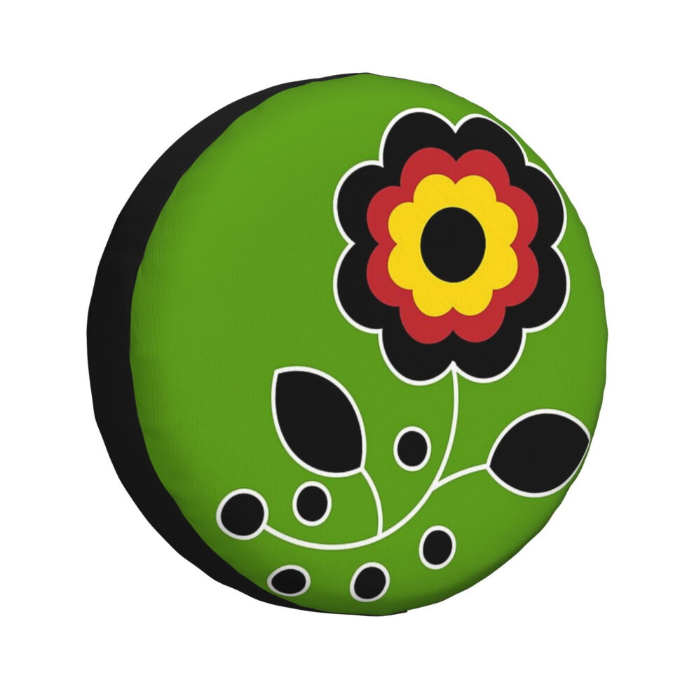 (Ojibwe Flower Beadwork Indigenous Wawezhi Canada_4772) Spare Tire Cover For Rv Trailer, Waterproof Wheel Covers Protectors Camper Fit For Jeep Wrangl 6931076129804