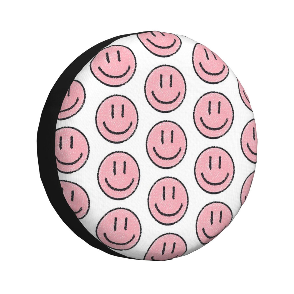 ( Smiley Face Chalk_1739) Spare Tire Cover For Rv Trailer, Waterproof Wheel Covers Protectors Camper Fit For Jeep Wrangler Rv Suv Van Truck Travel Pink 6931076126049