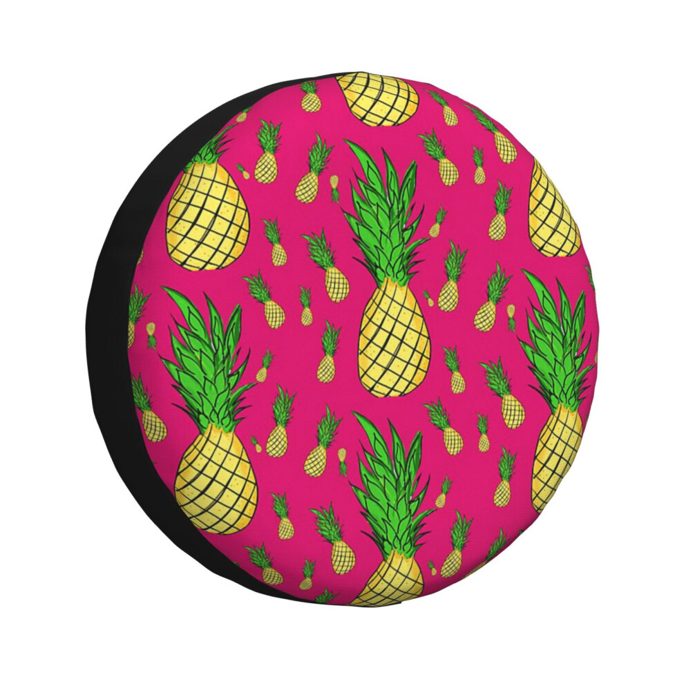 (Pineapple And Pink_7673) Spare Tire Cover For Rv Trailer, Waterproof Wheel Covers Protectors Camper Fit For Jeep Wrangler Rv Suv Van Truck Travel Veh 6931076126285
