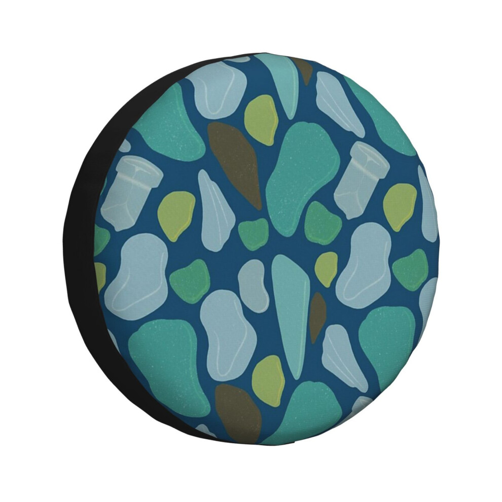 (Seaglass Beachcombing Pattern_7374) Spare Tire Cover for RV Trailer, Waterproof Wheel Covers Protectors Camper Fit for Jeep Wrangler Rv SUV Van Truck-image-OPC-PGN7HSY-NEW