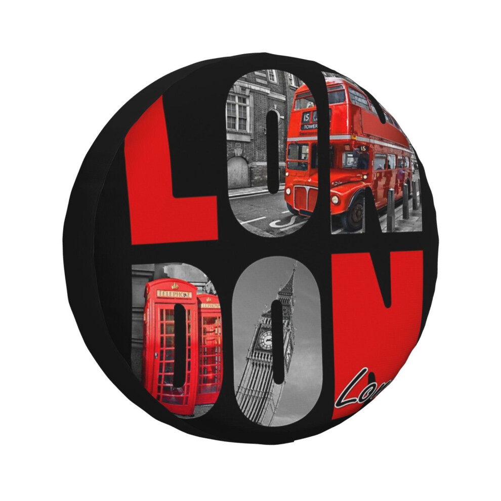 (Souvenir Of London_2596) Spare Tire Cover For Rv Trailer, Waterproof Wheel Covers Protectors Camper Fit For Jeep Wrangler Rv Suv Van Truck Travel Veh 6931076133733
