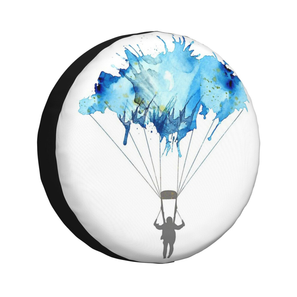 (Skydiving, Skydiver Parachute, Parachuting. Watercolor Illustration_1570) Spare Tire Cover For Rv Trailer, Waterproof Wheel Covers Protectors Camper 6931076135188