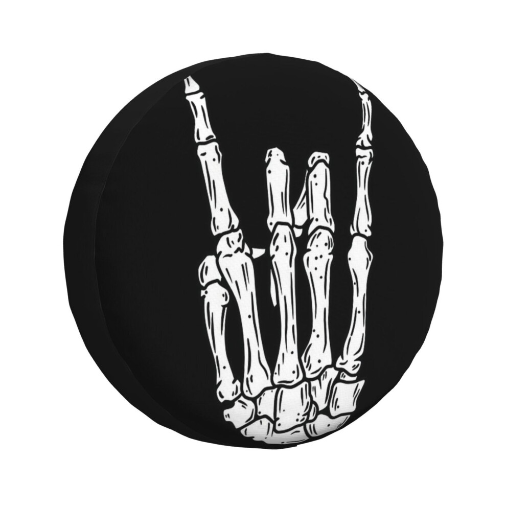 (Skeleton Hand Rocking Heavy Metal Horns _3395) Spare Tire Cover For Rv Trailer, Waterproof Wheel Covers Protectors Camper Fit For Jeep Wrangler Rv Su 6931076135423
