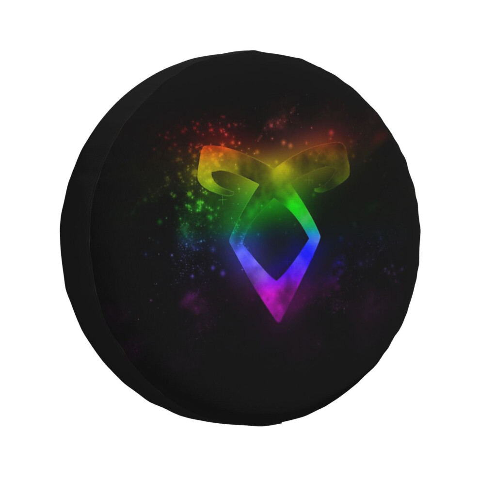 (Shadowhunters Rainbow Pride Angelic Rune Lgbt_2972) Spare Tire Cover For Rv Trailer, Waterproof Wheel Covers Protectors Camper Fit For Jeep Wrangler 6931076136772
