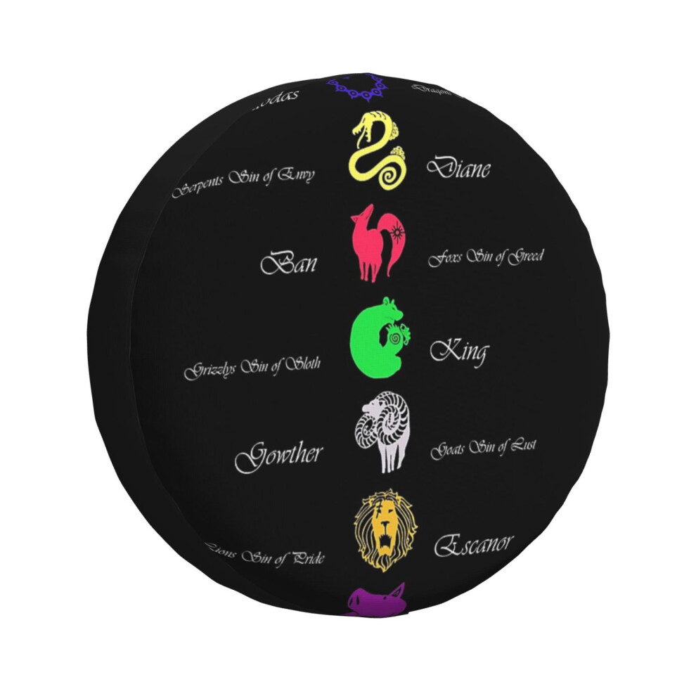 Bearlad (Seven Deadly Sins_3456) Spare Tire Cover For Rv Trailer, Waterproof Wheel Covers Protectors Camper Fit For Jeep Wrangler Rv Suv Van Truck Travel Vehi