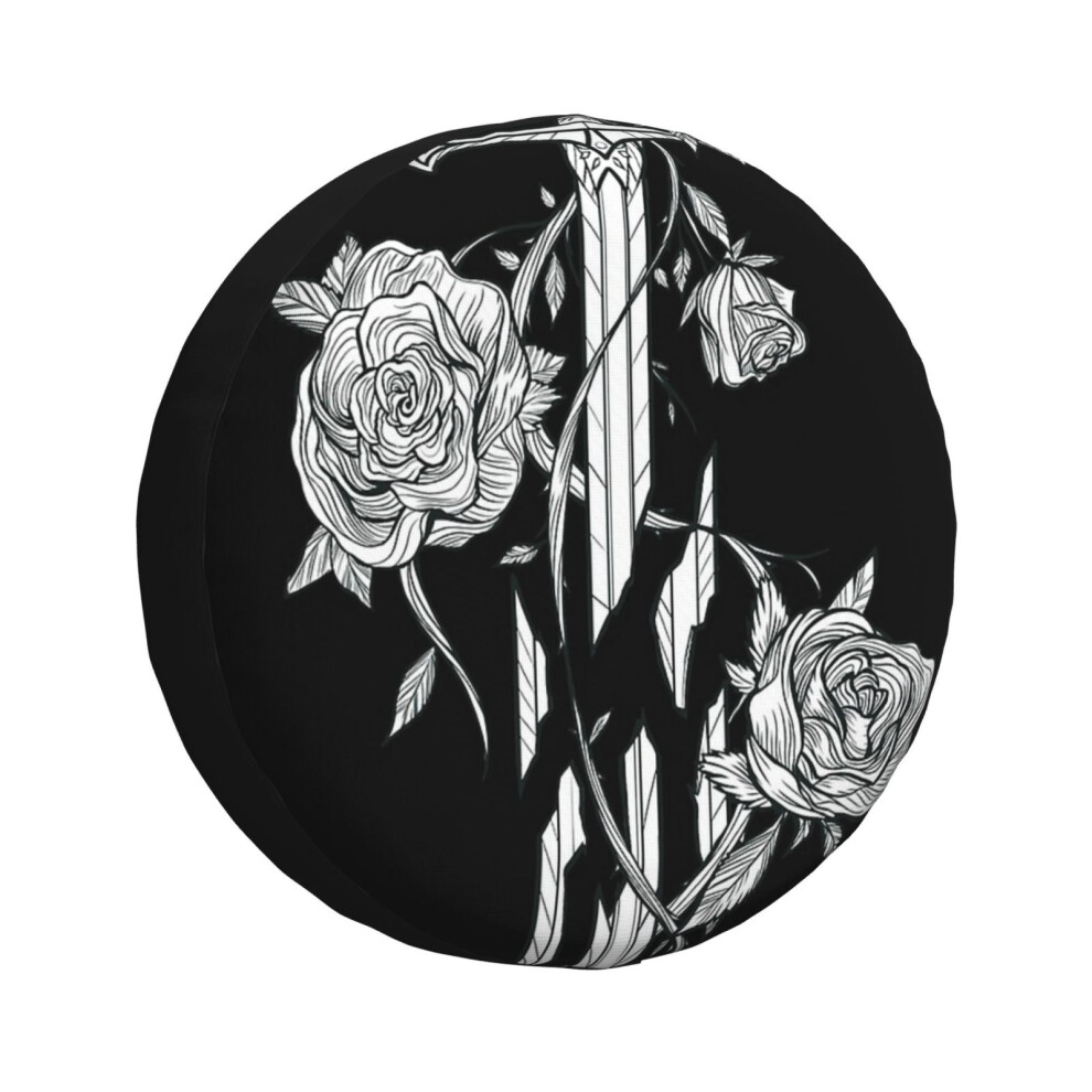 (Roses Of The Broken Sword_7547) Spare Tire Cover For Rv Trailer, Waterproof Wheel Covers Protectors Camper Fit For Jeep Wrangler Rv Suv Van Truck Tra 6931076139605