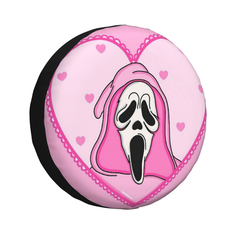 (Romantic Ghost Face_1005) Spare Tire Cover For Rv Trailer, Waterproof Wheel Covers Protectors Camper Fit For Jeep Wrangler Rv Suv Van Truck Travel Ve 6931076139872