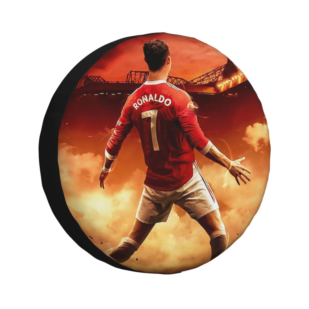 (Ronaldo Cr7 Siuuu Manchester Gifts_1112) Spare Tire Cover For Rv Trailer, Waterproof Wheel Covers Protectors Camper Fit For Jeep Wrangler Rv Suv Van 6931076139803