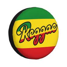 (Reggae Art With Rastafari Flag Colors_19) Spare Tire Cover for RV Trailer, Waterproof Wheel Covers Protectors Camper Fit for Jeep Wrangler Rv SUV Van Truck Travel Vehicle / 14 15 16 17 Inch